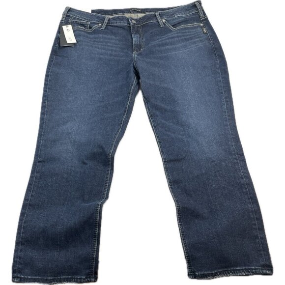 NWT Silver Jeans Elyse Slim Size 20 Inseam:29 (28) Indigo Blue - Picture 2 of 16